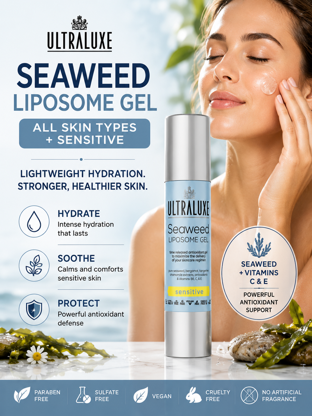 UltraLuxe Seaweed Liposome Gel - All Skin Types+Sensitive
