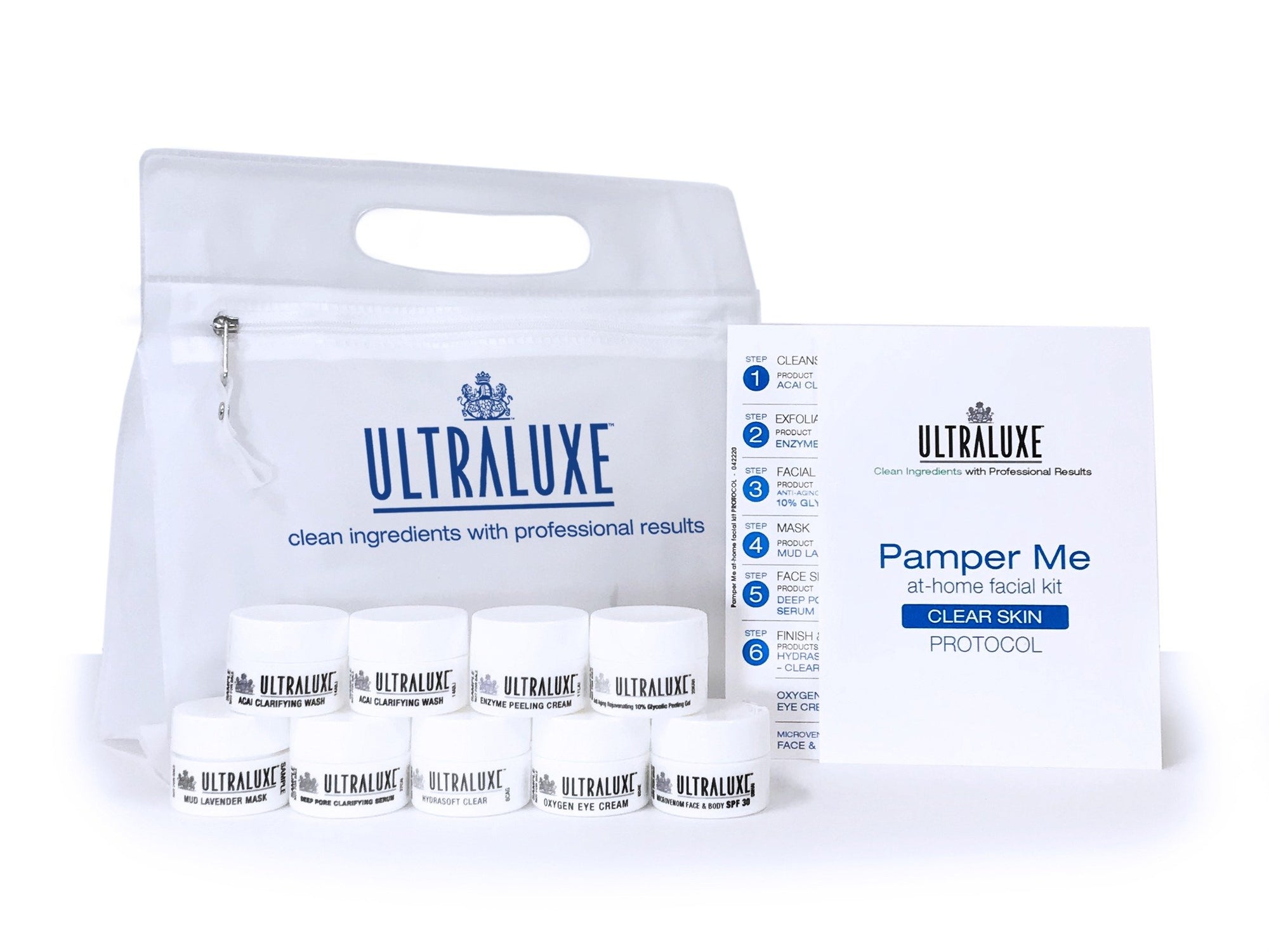 UltraLuxe Pamper Me At-Home Facial Kit- Clear